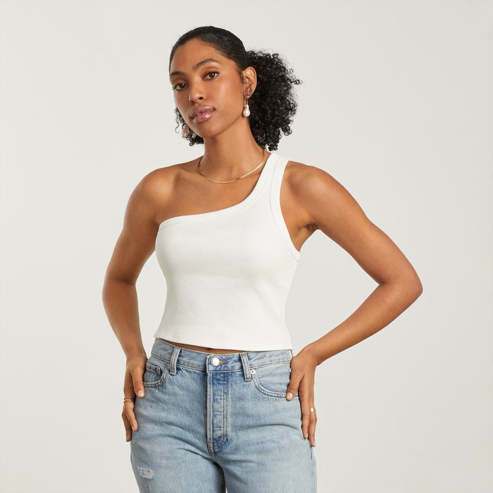 Everlane One-Shoulder Top White XXS